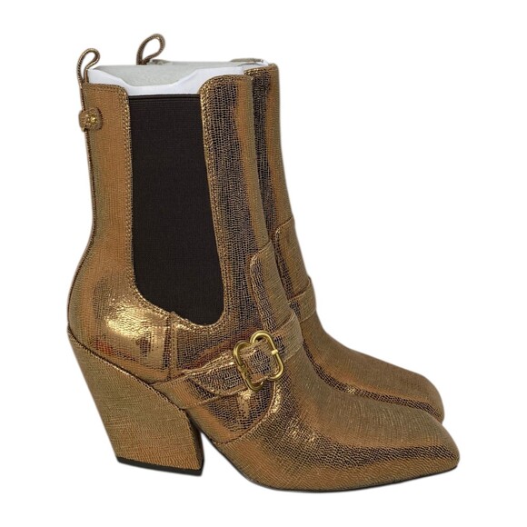 Sam Edelman Chelsea Boot Women's Size 6 M Suzette Gold Metallic - Picture 2 of 11
